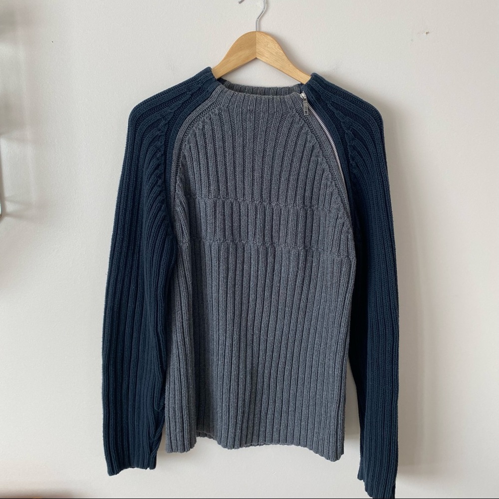 Vintage Tommy Hilfiger Heavy Sweater Grey with Neck Zipper